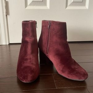 maroon ankle boot